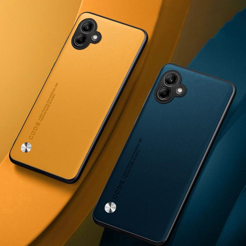 Luxusní PU kožené pouzdro pro Samsung Galaxy A06 zadní kryt matný silikonový nárazuvzdorný kryt s plnou ochranou pro telefon Samsung A06 4G