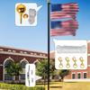 Complete Weatherproof Flagpole Pulley Maintenance System Accessories Set For 2-2.6inch Poles 50ft Cord Metal Fasteners