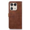 KHAZNEH For Motorola Edge 50 Ultra 5G/Moto X50 Ultra 5G Case PU Leather Phone Cover Gold Magnetic Buckle Decor