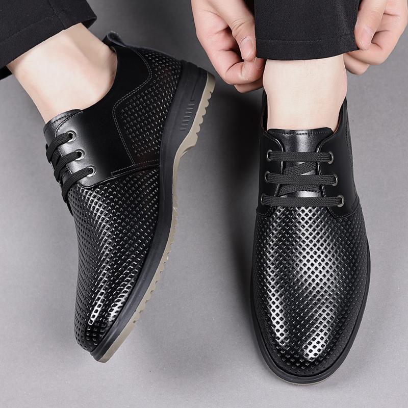 Casual Men's Leather Shoes Minimalist Comfortable Gentleman Style Leisure Business Office Comfortable Quality Shoes Breathable