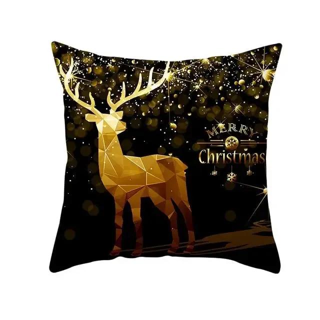 Home Decoration of Golden Deer Christmas Tree Santa Santa Pillow House Cushion Sofa Cushion Cushion Cushion Decoración Navideña