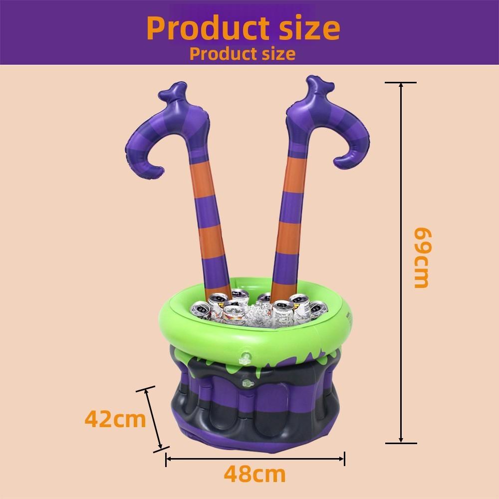 Inflatable Pvc Witch Ice Bucket For Halloween With Cold Drink Dispenser Toy
