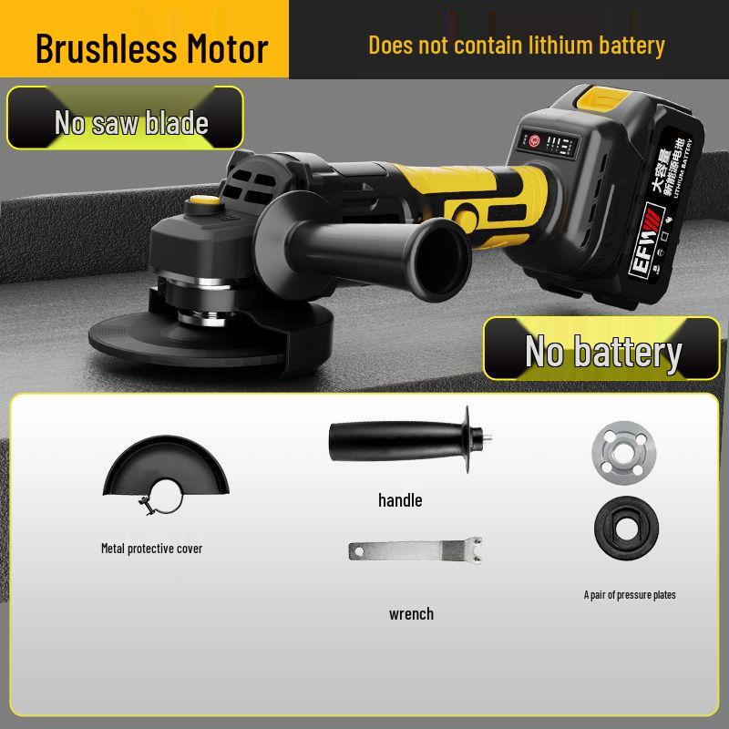 

Высокомощная аккумуляторная литиевая угловая шлифмашина - Многофункциональная электрическая полировальная машина для домашнего использования