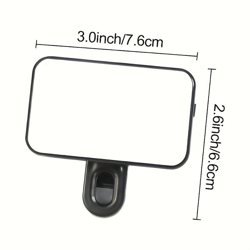 Portable Rechargeable Selfie Fill Light Clip-On LED Ring Lamp with 3 Color Modes for Phone Laptop Tablet Video Call Vlog Photography
