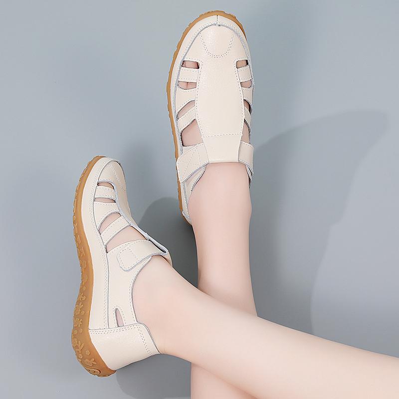 Women's Sandals Summer Essentials Mary Jane Beach Breathable Flat Shoes Closed Toe Casual Soft Walking Sandals for Girl Plus Size