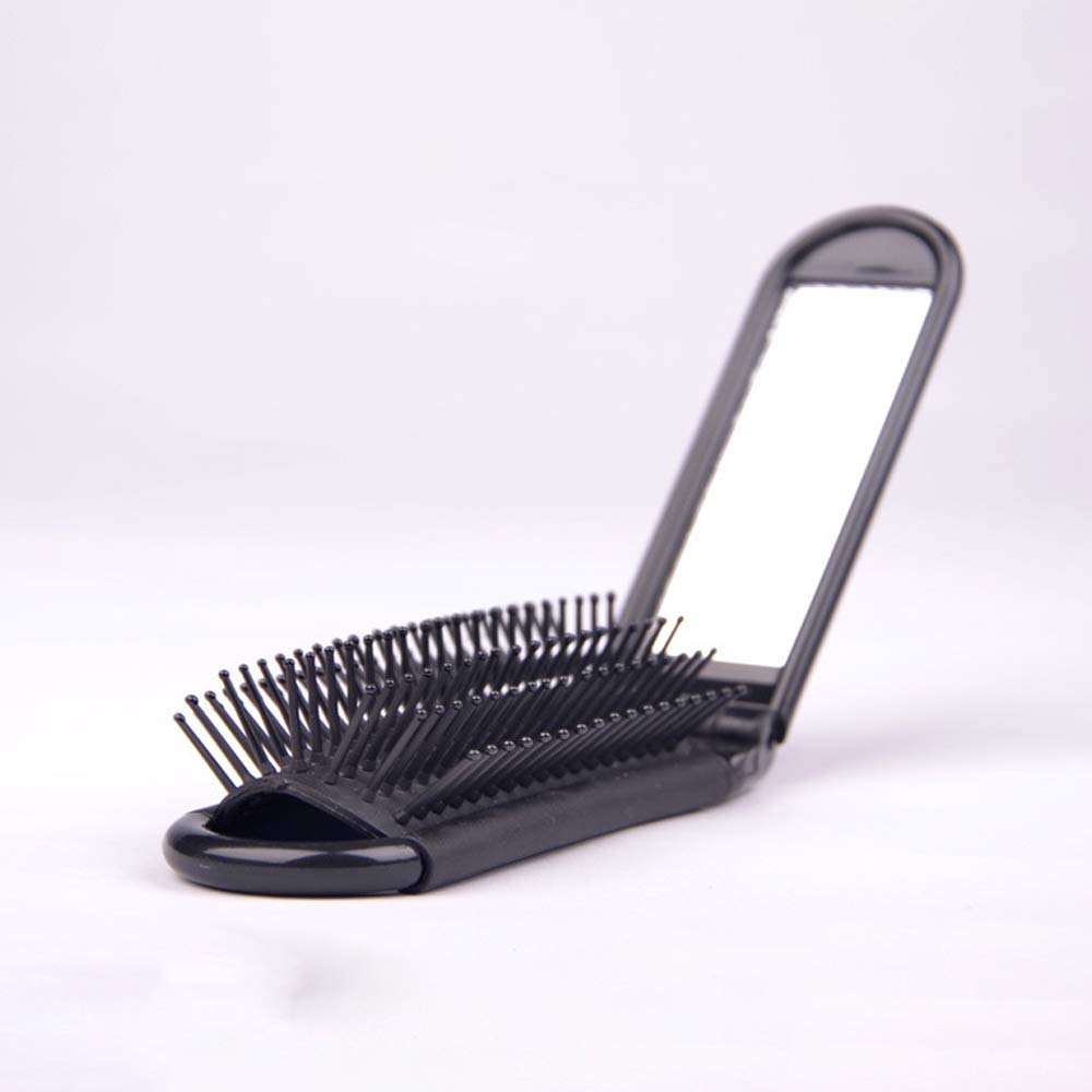 SAMZO 4 Pieces Folding Hair Brush with Mirror Compact Comb Folding Hair Brush Comb Delivery Working Days Anti-Static 6-9