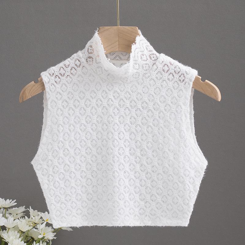 Eleganter Perlenrevers Falscher Kragen Hemd Damen Weiß Falsche Kragen Frau Baumwolle Abnehmbarer Kragen Krawatte Col Dekoration Halbes Hemd