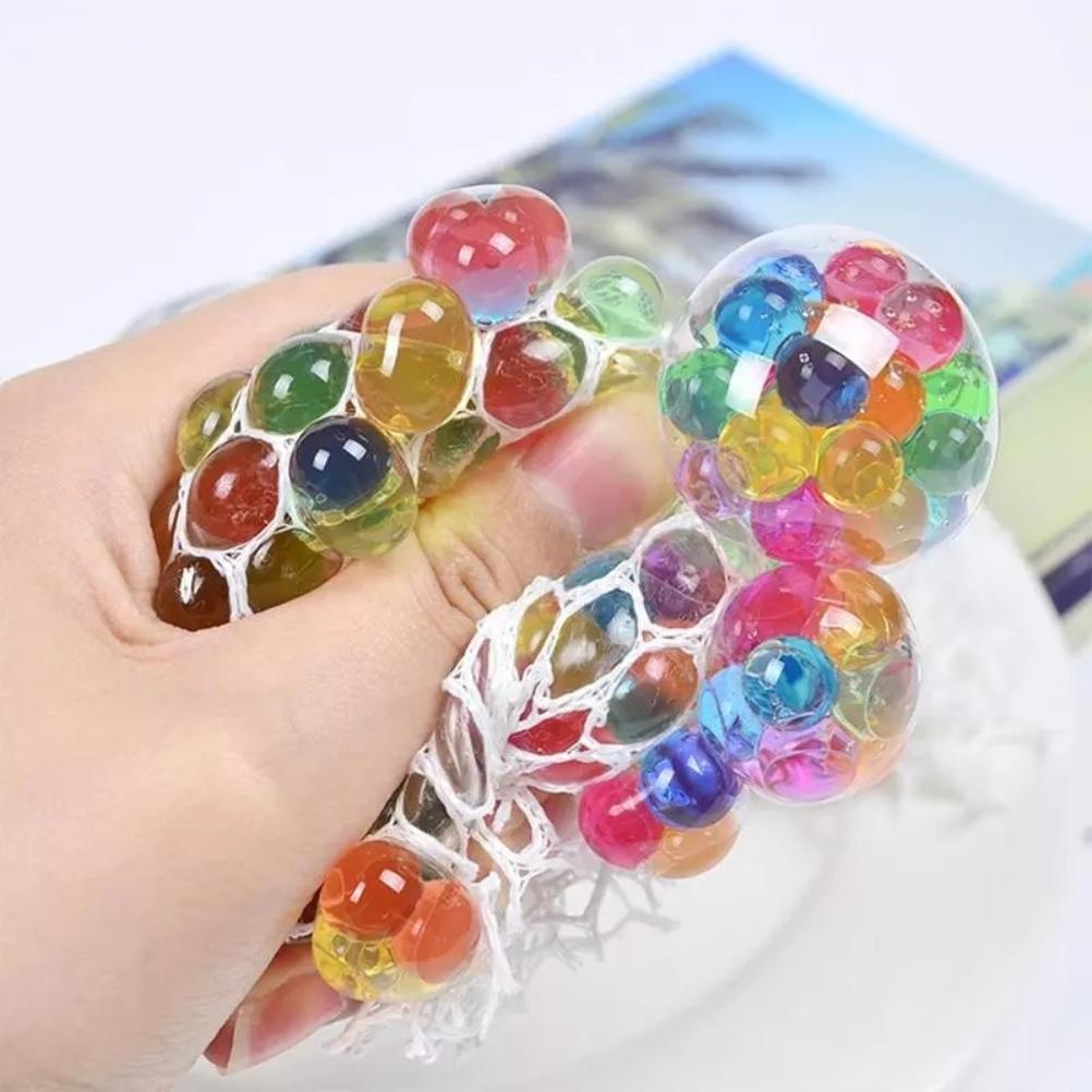 6CM Luminous Stress Balls Squeezing Grape Balls Bounce Decompression Toy Funny Soft Rubber Stress
