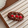 Sweet Cute Women Universal Wool Crochet Cartoon Fruit Hair Clip Winter Bangs Side Broken Hair Clip Festival Gifts Hair Accessory
