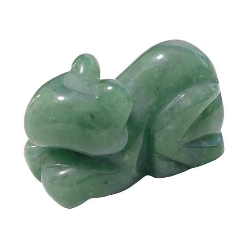 Traditional Chinese Zodiacs Green Aventurine Ornament Carved Crystal Animal Statue For Cultural Home Decors Collectibles