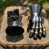 Churburg Medieval Gauntlets – Handcrafted 16G Steel Knight Armor Gloves with Brass Accents