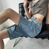 Five Point Denim Shorts for Children In Summer High Waist Loose Fit Slimming Straight Leg Pants Plus Size Wide Leg Mid Length Pants