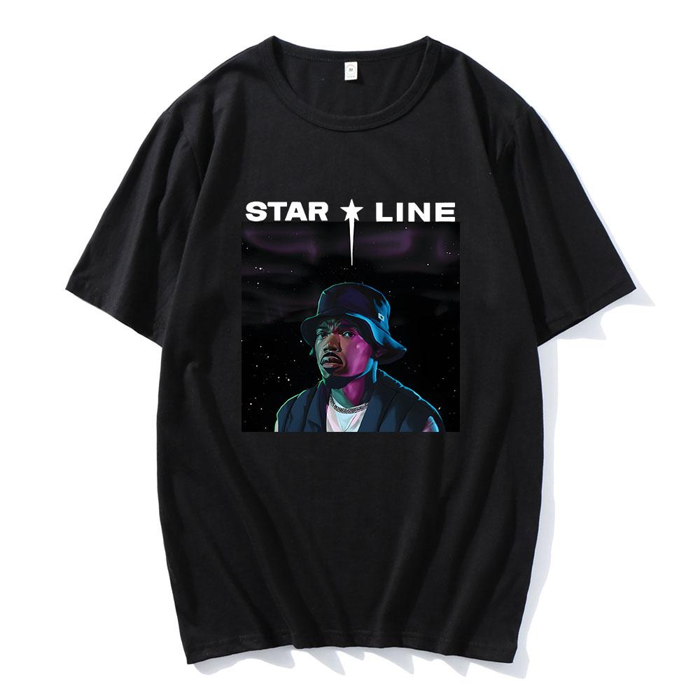 

CHANCE THE RAPPER Star Line Tshirts Short Sleeve Cotton Fashion Tshirt Casual Unisex Streetwear Hip Hop Unisex Women T Shirt Print S