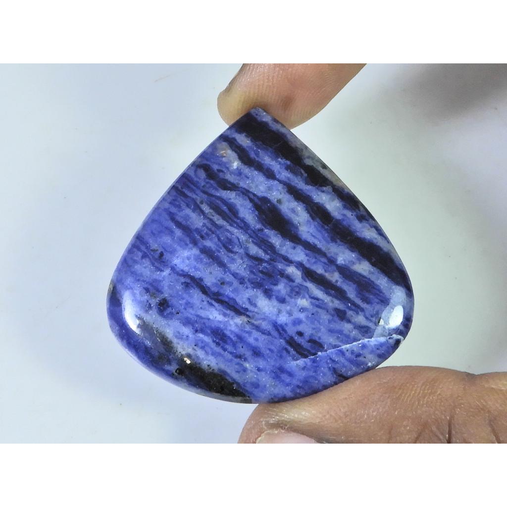 60Cts. Natural Blue Sodalite Pear Cabochon Loose Gemstone 40X41X05 MM B-248