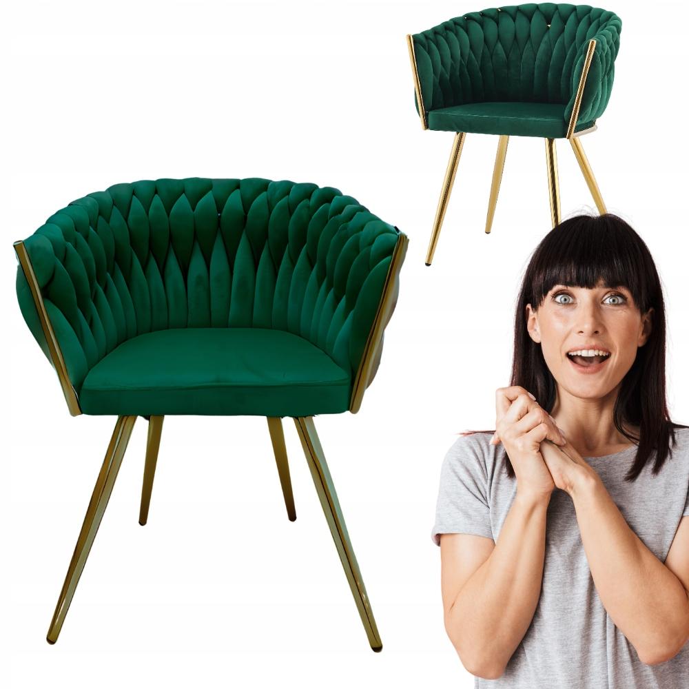 Freestanding Velvet Armchair Green Tilo Decorative Chair Family Meble