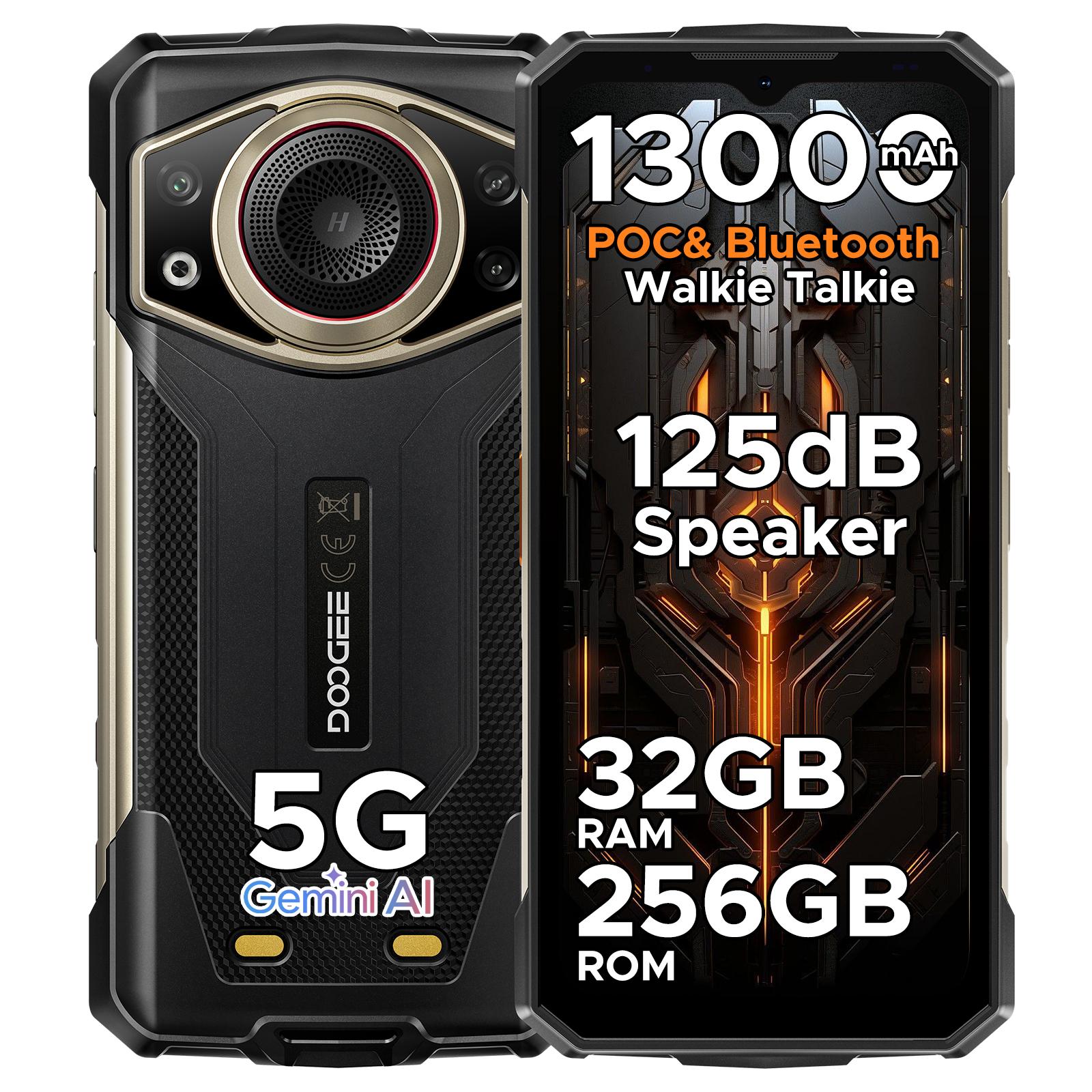 

DOOGEE Fire 7 Ultra Міцний смартфон 5G, 13000 мАг/33 Вт, 8 ГБ+256 ГБ(2 ТБ TF), 6.6” HD+ 90Hz Дисплей, IP68/IP69K, Динамік 125dB, NFC, Dual SIM золотистий