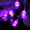 1pc Transparent Spider 20LED String Lights Battery Powered Outdoor Hanging Lights For Haunted House Window Halloween Decoration