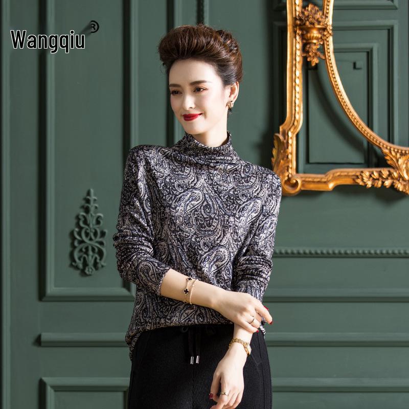 

Women s High Neck Knitted Wool Pullover Sweater - Autumn/Winter Double Layer Warm Shirt (F9016) XL (58-62.5 kg)