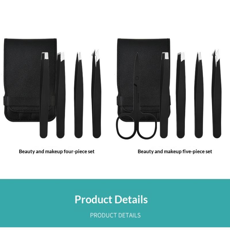 Pinzetten-Set 4 Teile Professionelles Make-up-Werkzeug Edelstahl Geeignet für Augenbrauen Ausgezeichnete Präzision für das Gesicht