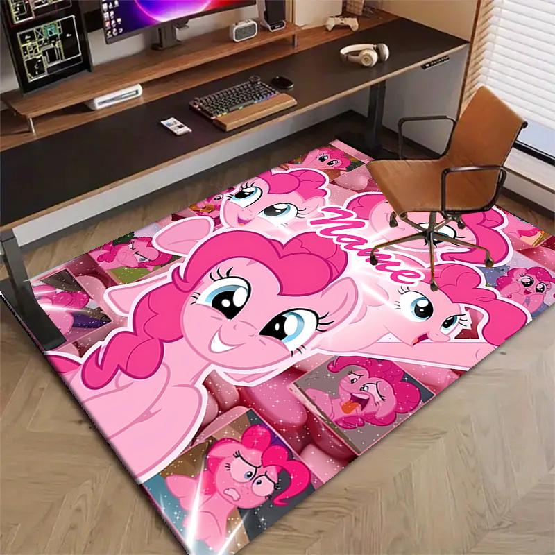 Custom My Little Pony Mat Personalized Name, Polyester Washable Indoor Entryway Rug, Gift for Christmas, Easter, Thanksgiving Day