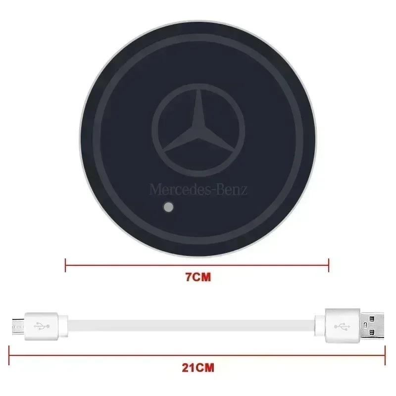 7 Color LED Car Cup Holder Light Luminous Coaster Water Cup Pad Accessories For Mercedes Benz AMG W124 W202 W203 W204 W210 W211 MR8