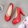 Women Large Size Patent Leather Stiletto Heels Round Toe Sexy Wedding Shoes Spring Summer Fashion Pumps