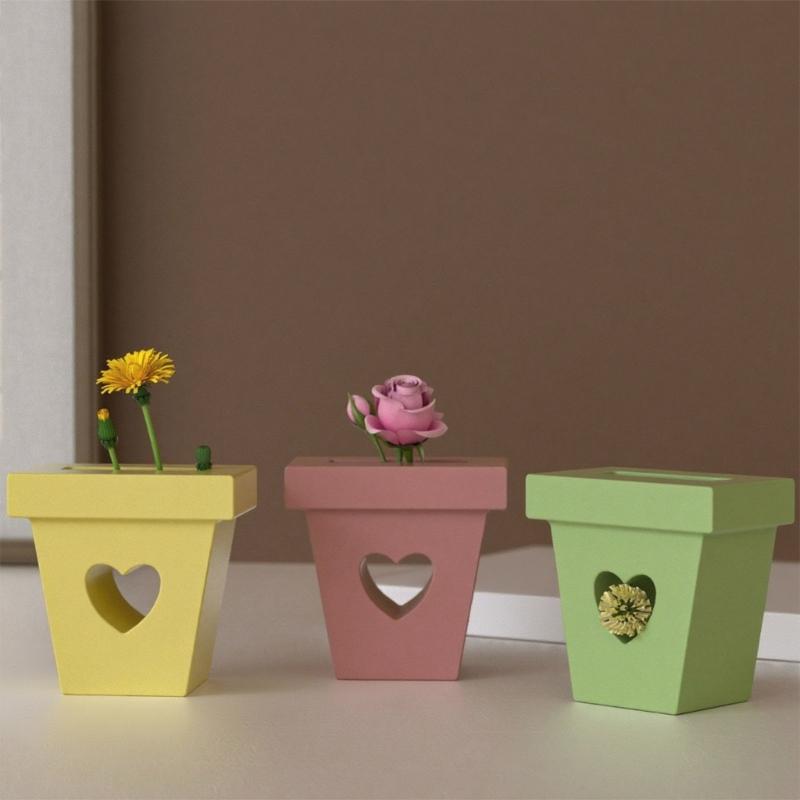 Artistic Hollow Heart Silicone Resin Mold Decorative Flowerpot Jewelry Making Craft Tool with Smooth Surfaces for Crafts