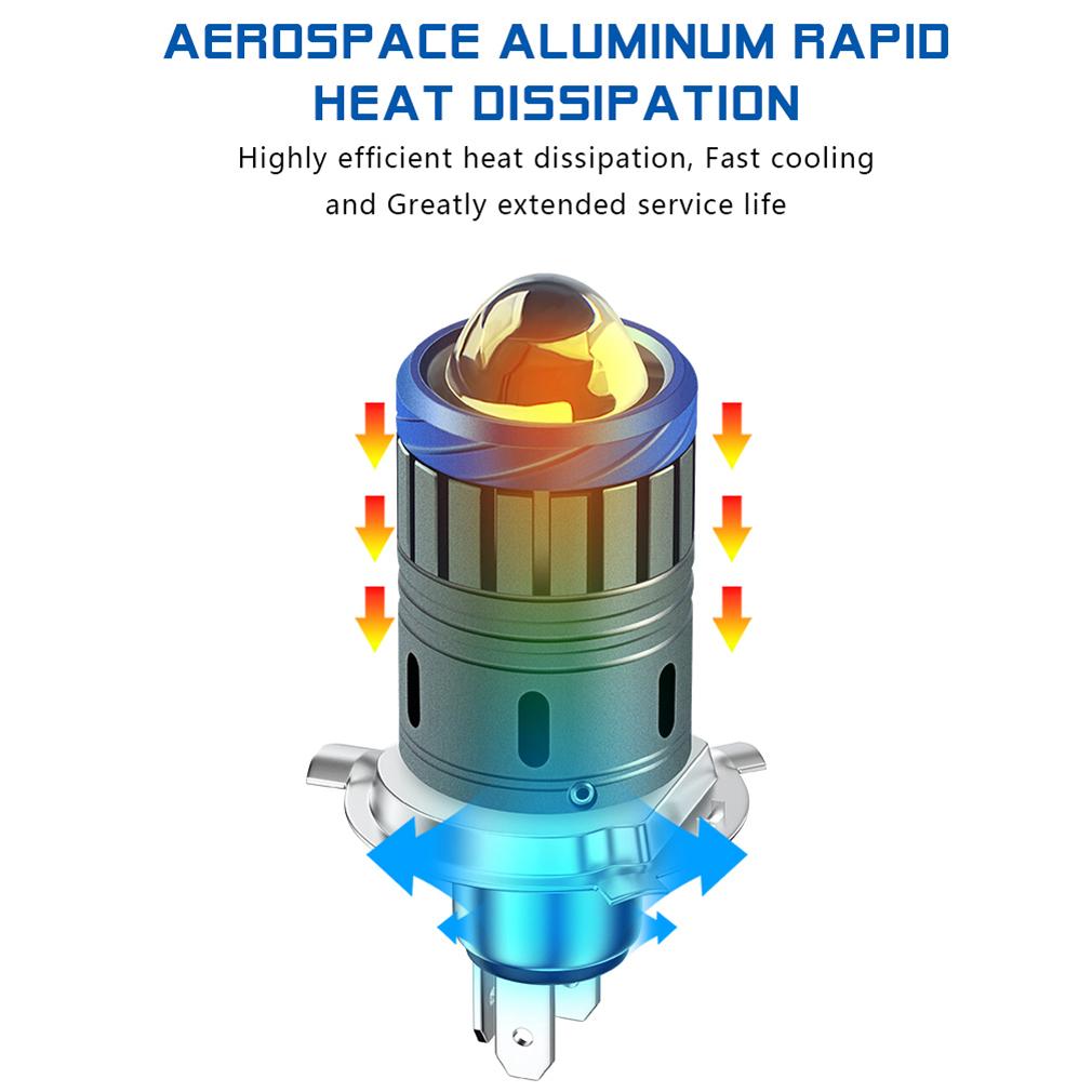 1Pc 20000Lm Motorcycle Headlight H4 LED BA20D H6 Turbo Bulb High Low Beam Moto CSP Led Projector Lens Motorbike Lamp White Yellow 6000K 3000K