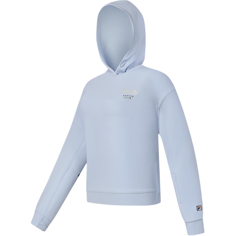 

FILA Official Womens Knitted Hooded Top 2024 Spring New Simple Loose Tennis Sports Hoodie Women tops Pink Blue Purple A11W413210F-VT XL