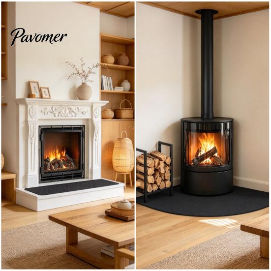 Outdoor Firepit Base Fireproof Fireplace Mat, Three Layer Flame Resistant Rug for Wood Protective Pad Carpets Stove, Hearth Heat Floor Mat Indoor