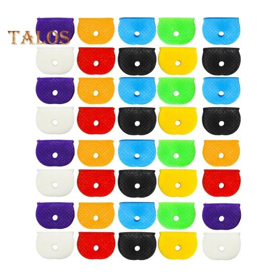 24/32/40 Pcs Colored Key Caps Flexible Round Rubber Key Covers Semi-circular Key Tags Identifiers for House Keys Non Odd-Shaped Keys