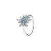 Anel de Floco de Neve de Cristal Anéis Femininos Prata 190969NBLMX