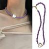 Cool Beaded Heart Choker Necklack Beaded Pendant Necklace Striking Beaded Collar Necklace Perfect Gift for Woman Girls