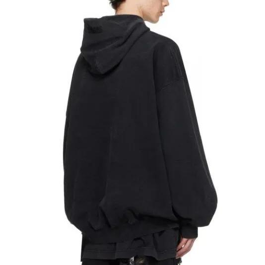 VTM wash do old letters retro high street stereo hoodie men and women couples loose OS hoodie trend