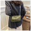 Soft Faux Leather Large Capacity Casual Shoulder Bag Simple Solid Color Crossbody Handbag