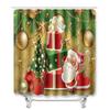 Christmas Printed Shower Curtain Floor Mat Four-Piece Bathroom Toilet Non-Slip Absorbent Carpet Toilet Non-Slip Door Mat