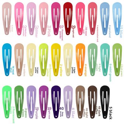 Simple and Colorful Children's Hair Clips Painted Bangs Clips Water Drop Clips Metal Edge Clips