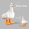 Duck You Gesture Resin Statue - Funny Middle Finger Novelty Decor for Office Desk, Humorous Gift for Colleagues, Animal Satire