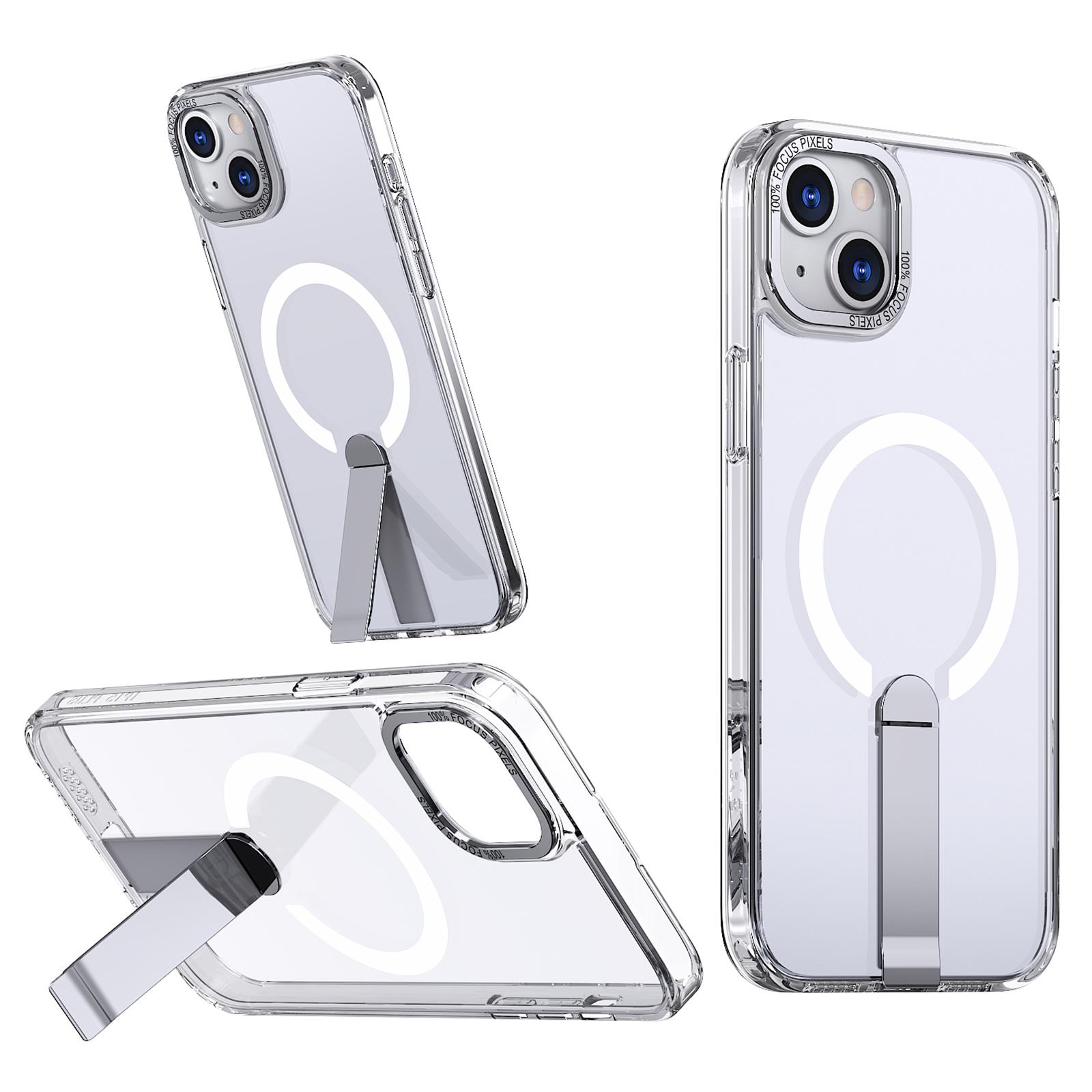 

For iPhone 15 Case Compatible with MagSafe Kickstand TPU+Acrylic Phone Cover Transparent