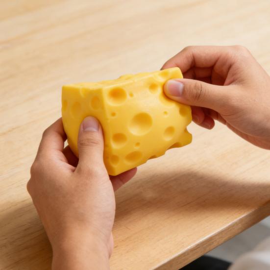 Gelber Käse Quetschspielzeug Weiches Langsam Aufgehendes Fidget Spielzeug zur Stressbewältigung Neuheit
