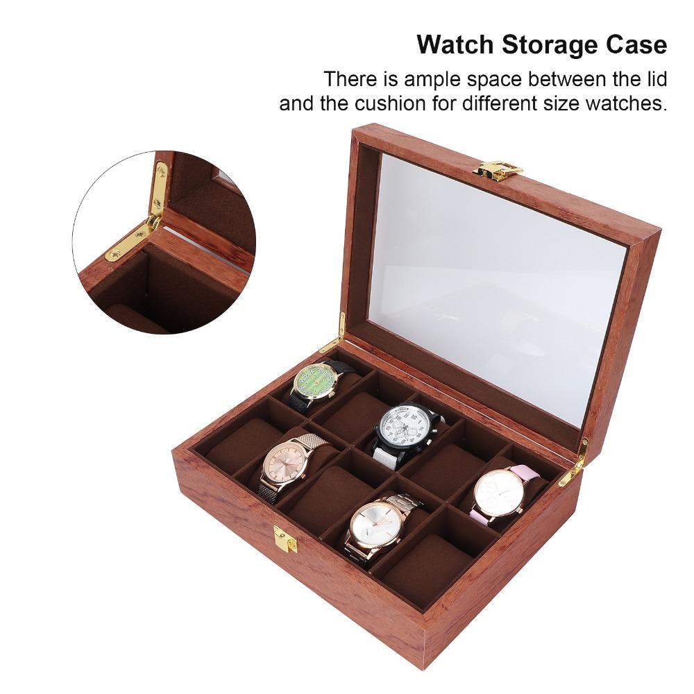 Composite Wood Watch Storage Case 26.5 x 20 x 8cm Watch Organizer Jewelry Display Case  For Women
