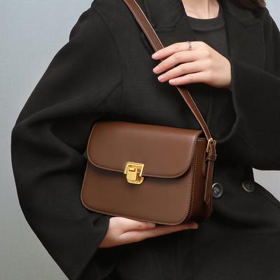 New Crossbody Bag Versatile Tofu Bag Genuine Leather Underarm Bag Commuting Shoulder Bag