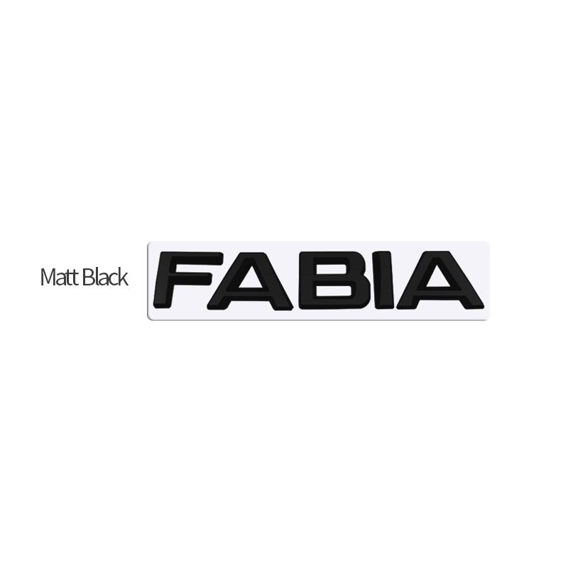 DDWO5 MetaL 3D Badge Logo Car Rear Trunk Body Sticker Letter Emblem For Skoda FABIA 4X4 Accessories Glossy Black Matte black