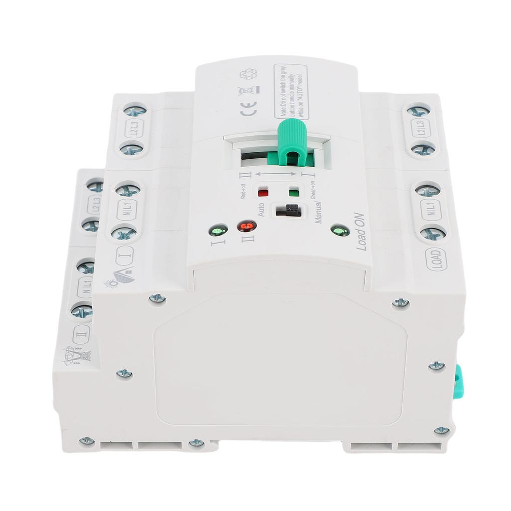   ATS Automatic Manual Transfer   4P 80A Home Generator Dual Auto Selector DIN Rail Mount for PZ30 Distribution Box Super Thin PV Type