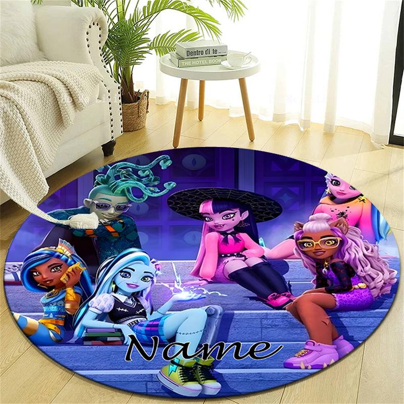 Personalized M-Monster High Draculaura Round Chair Office Rug - Perfect for Mat, Office Chair & More - Ideal Gift for Birthdays and Holidays