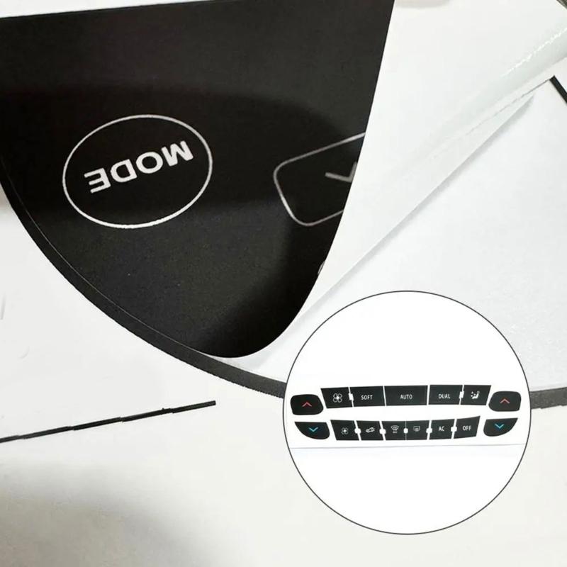 AC Button Repair Sticker Strong PVC Component Easy Installation Air Conditioner Button Cover Quick Fixing for Vehicle