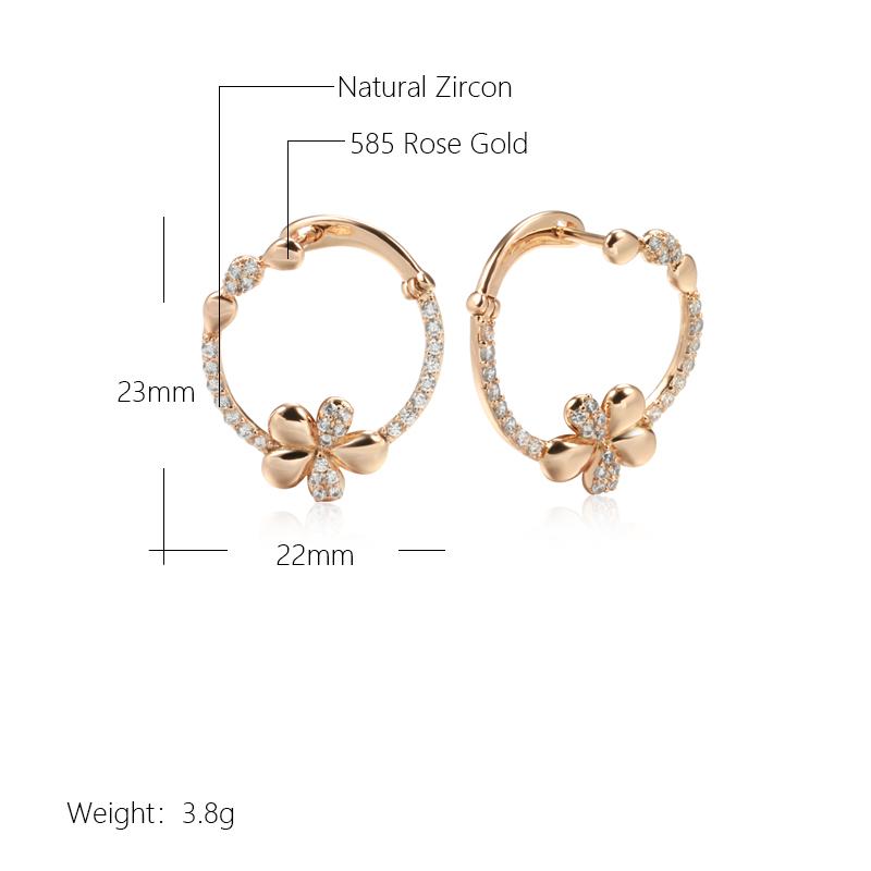 New Innovative  Rose Gold Color Drop Earrings Luxury Elegant Crystal Flower Earrings For Woman Fashion Vintage Jewelry