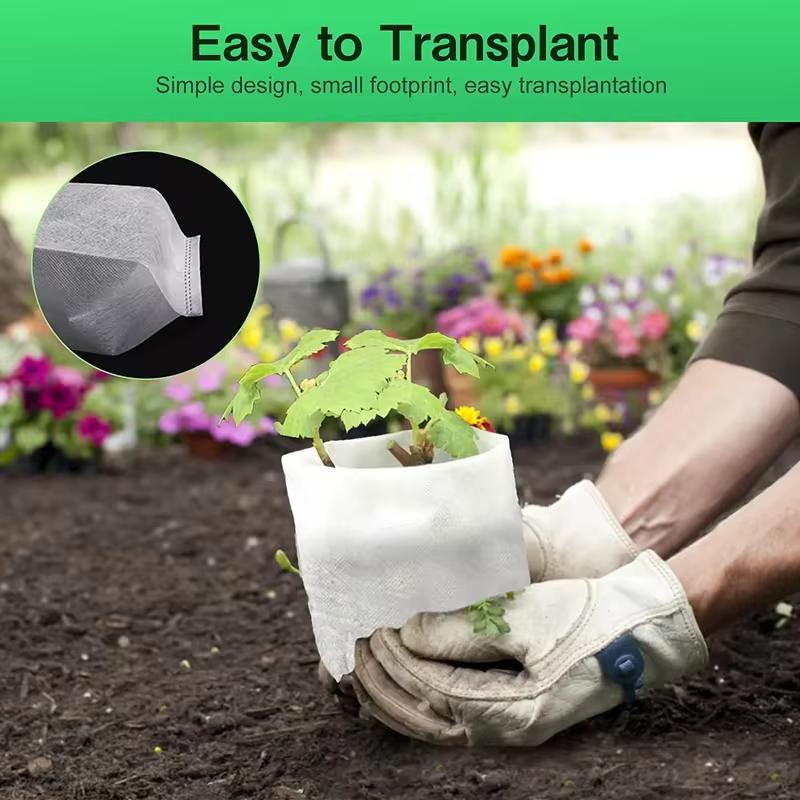 100 kusů biologicky odbouratelných netkaných pěstebních sáčků pro sazenice