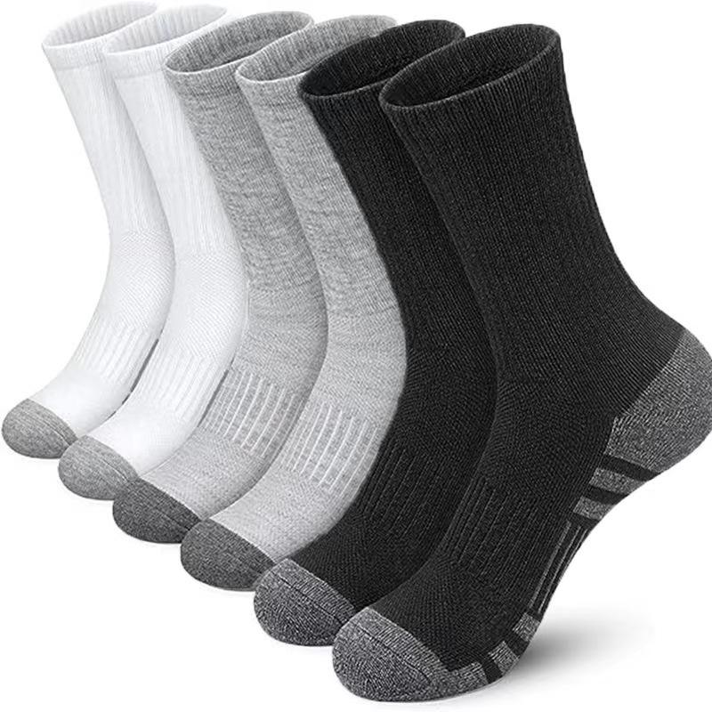 5 Paar Sportsocken für Herren, Sport- und Laufsocken, Wadensocken, gepolstert, atmungsaktiv, Outdoor-Crew-Socken für Männer und Frauen