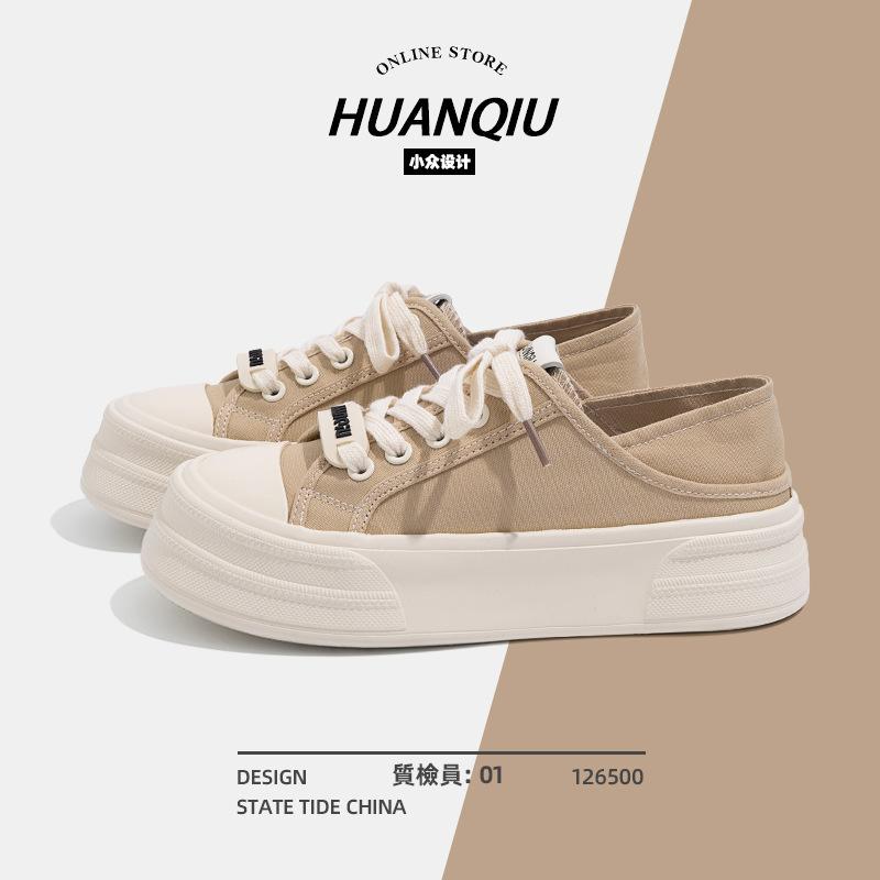 Global ZHQ-HQ060 canvas shoes women's summer lazy shoes one foot half slippers women's chic versatile women's shoes